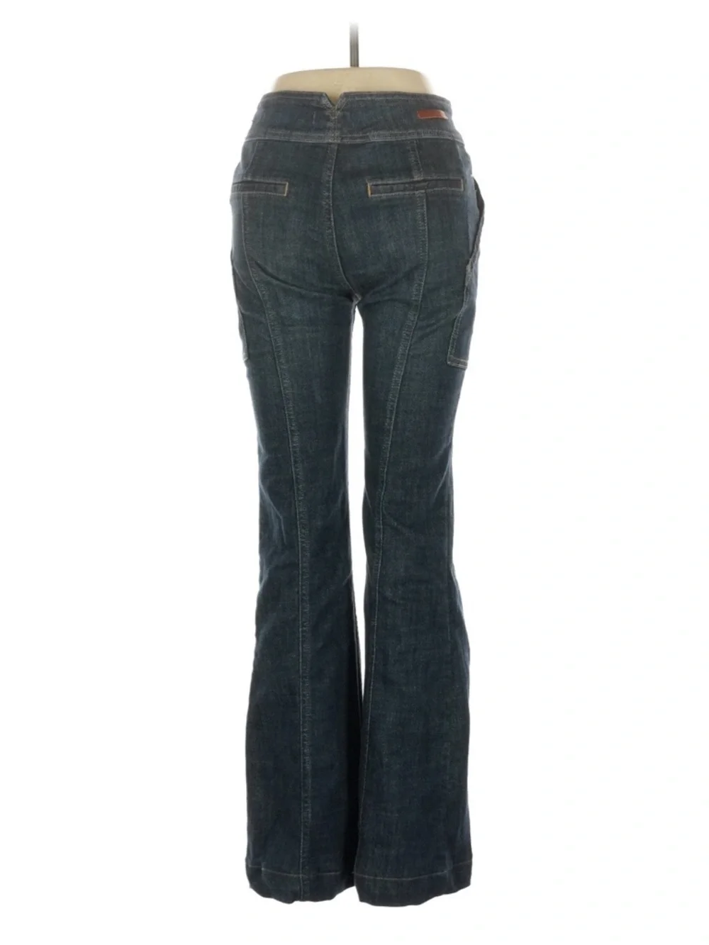 Pilcro by Anthropologie Dark Blue Flare Jeans with Panel Seams